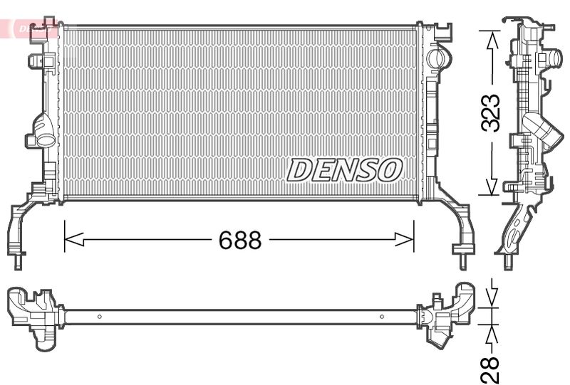 DRM23038 DENSO Радиатор, охлаждение двигателя