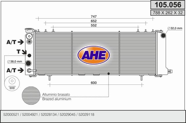 105056 AHE Радиатор, охлаждение двигателя