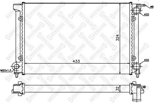 1025004SX STELLOX Радиатор, охлаждение двигателя