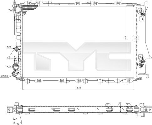 7020026R TYC Радиатор, охлаждение двигателя