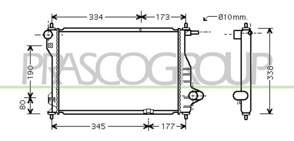 DW324R002 PRASCO Радиатор, охлаждение двигателя