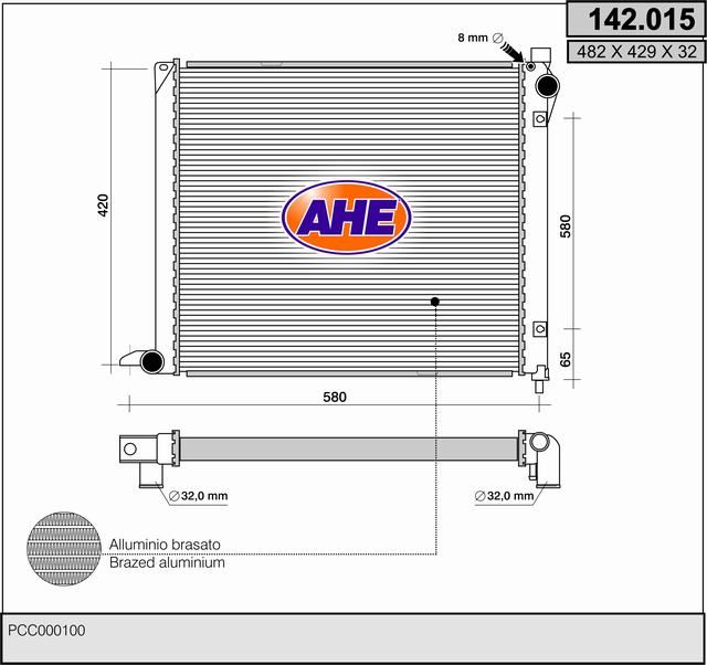 142015 AHE Радиатор, охлаждение двигателя