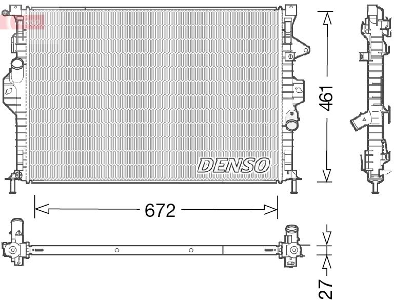 DRM10048 DENSO Радиатор, охлаждение двигателя