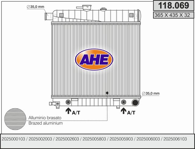 118069 AHE Радиатор, охлаждение двигателя