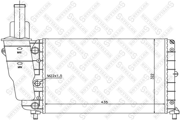 1025255SX STELLOX Радиатор, охлаждение двигателя