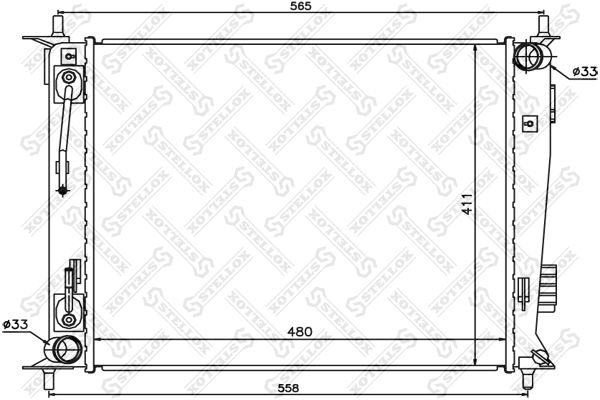 1026513SX STELLOX Радиатор, охлаждение двигателя