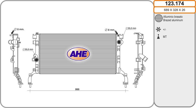 123174 AHE Радиатор, охлаждение двигателя