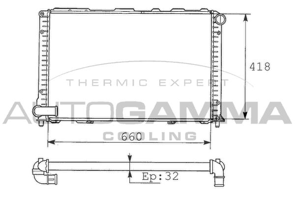 100465 AUTOGAMMA Радиатор, охлаждение двигателя