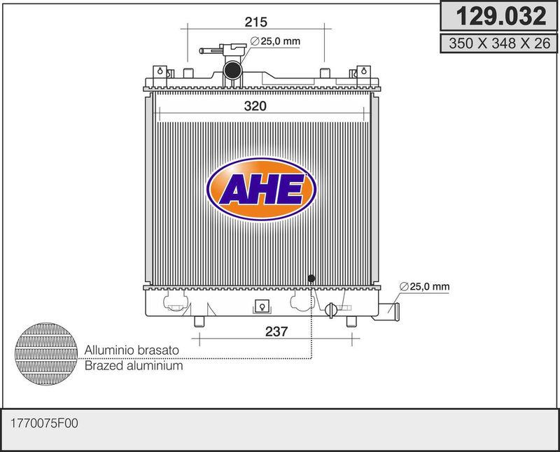 129032 AHE Радиатор, охлаждение двигателя