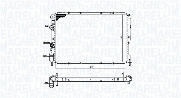 350213193600 MAGNETI MARELLI Радиатор, охлаждение двигателя