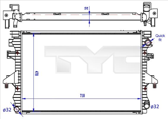 7370060R TYC Радиатор, охлаждение двигателя