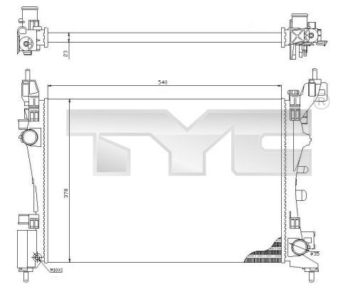 7090018 TYC Радиатор, охлаждение двигателя