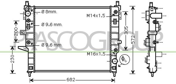 ME820R003 PRASCO Радиатор, охлаждение двигателя