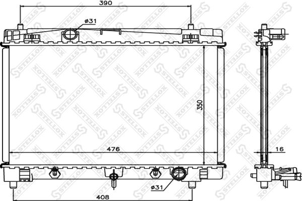 1026350SX STELLOX Радиатор, охлаждение двигателя