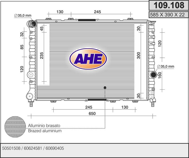 109108 AHE Радиатор, охлаждение двигателя