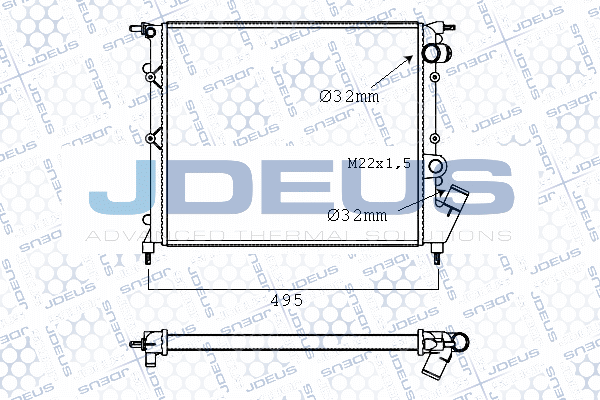 M0230050 JDEUS Радиатор, охлаждение двигателя