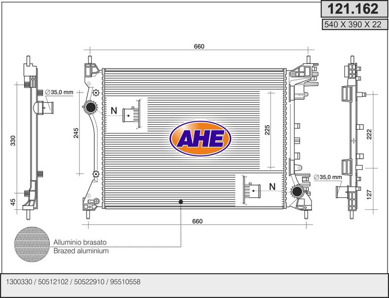 121162 AHE Радиатор, охлаждение двигателя