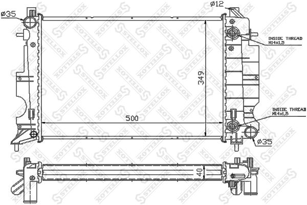 1026229SX STELLOX Радиатор, охлаждение двигателя