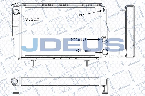 M023003A JDEUS Радиатор, охлаждение двигателя