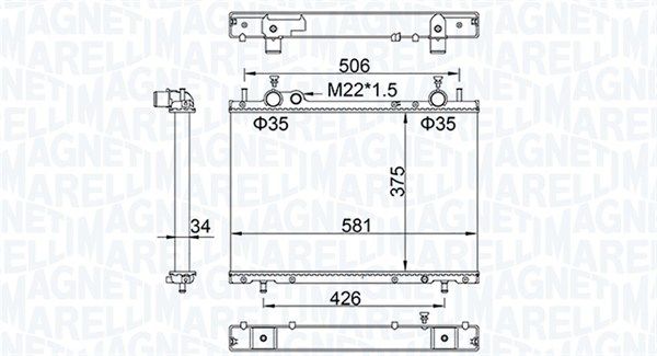 350213154800 MAGNETI MARELLI Радиатор, охлаждение двигателя