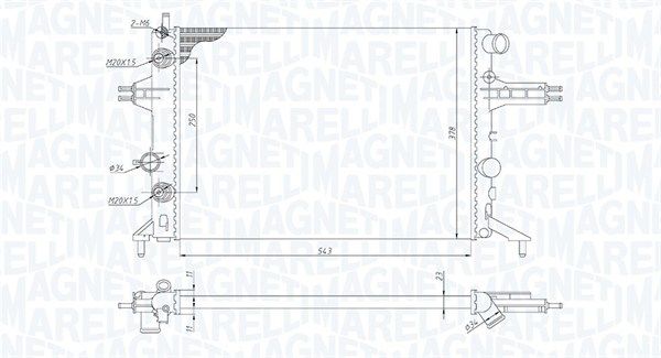 350213192800 MAGNETI MARELLI Радиатор, охлаждение двигателя