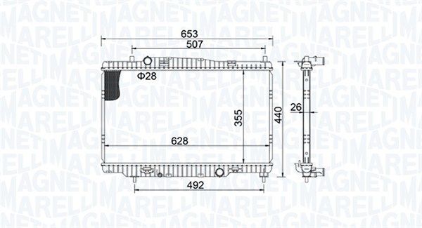 350213155400 MAGNETI MARELLI Радиатор, охлаждение двигателя