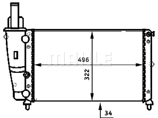 CR346000P MAHLE Радиатор, охлаждение двигателя