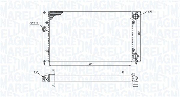 350213187600 MAGNETI MARELLI Радиатор, охлаждение двигателя