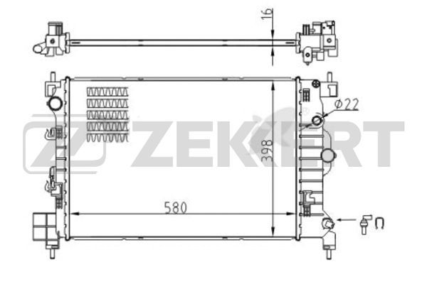 MK1555 ZEKKERT Радиатор, охлаждение двигателя