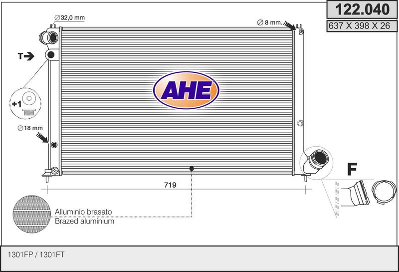 122040 AHE Радиатор, охлаждение двигателя