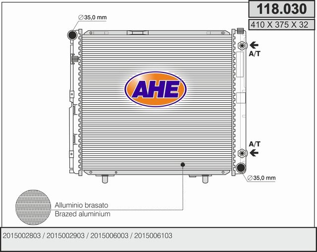 118030 AHE Радиатор, охлаждение двигателя