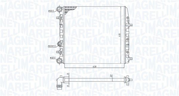 350213184600 MAGNETI MARELLI Радиатор, охлаждение двигателя