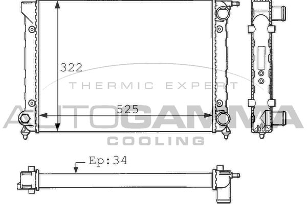 100960 AUTOGAMMA Радиатор, охлаждение двигателя
