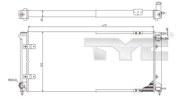 7370059 TYC Радиатор, охлаждение двигателя