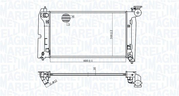 350213175800 MAGNETI MARELLI Радиатор, охлаждение двигателя