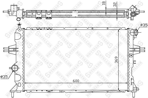 1025268SX STELLOX Радиатор, охлаждение двигателя