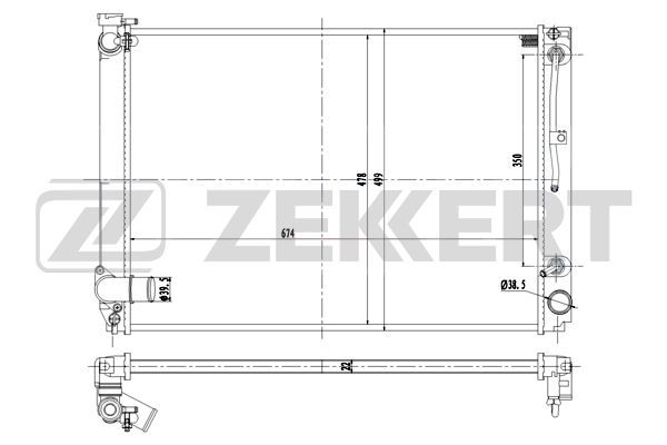 MK1542 ZEKKERT Радиатор, охлаждение двигателя