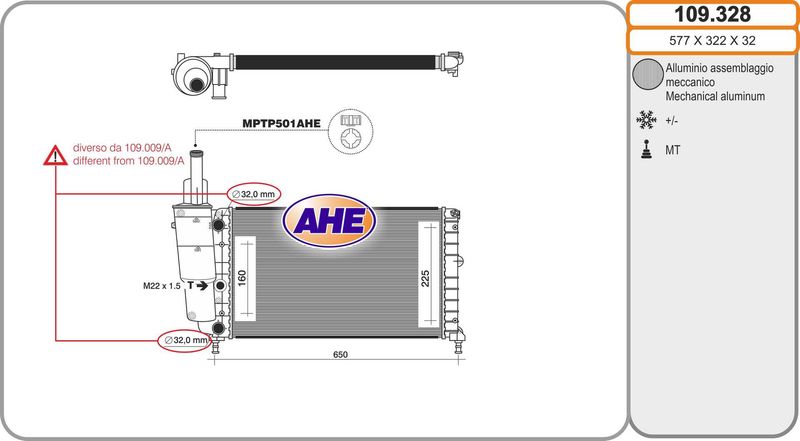 109328 AHE Радиатор, охлаждение двигателя