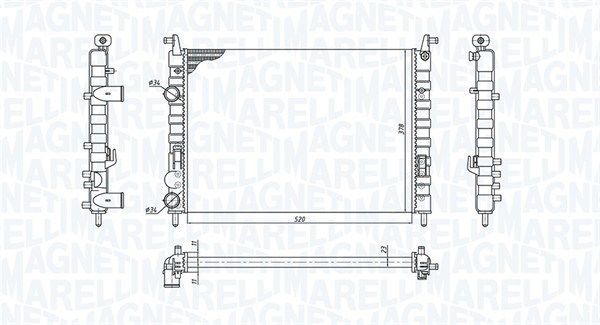 350213196300 MAGNETI MARELLI Радиатор, охлаждение двигателя