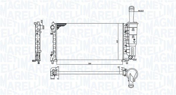 350213194200 MAGNETI MARELLI Радиатор, охлаждение двигателя