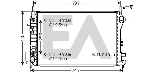 31R54128 EACLIMA Радиатор, охлаждение двигателя