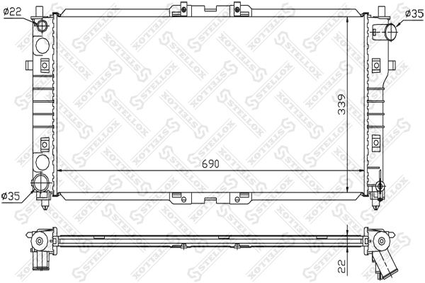 1025859SX STELLOX Радиатор, охлаждение двигателя