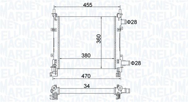 350213161900 MAGNETI MARELLI Радиатор, охлаждение двигателя