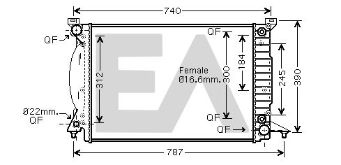 31R02053 EACLIMA Радиатор, охлаждение двигателя