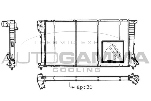 101304 AUTOGAMMA Радиатор, охлаждение двигателя
