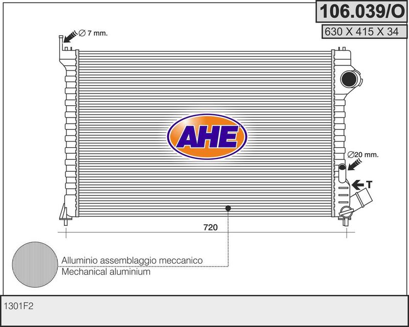 106039O AHE Радиатор, охлаждение двигателя