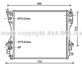 JR2049 AVA QUALITY COOLING Радиатор, охлаждение двигателя