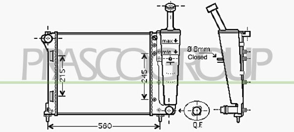 FD008R001 PRASCO Радиатор, охлаждение двигателя