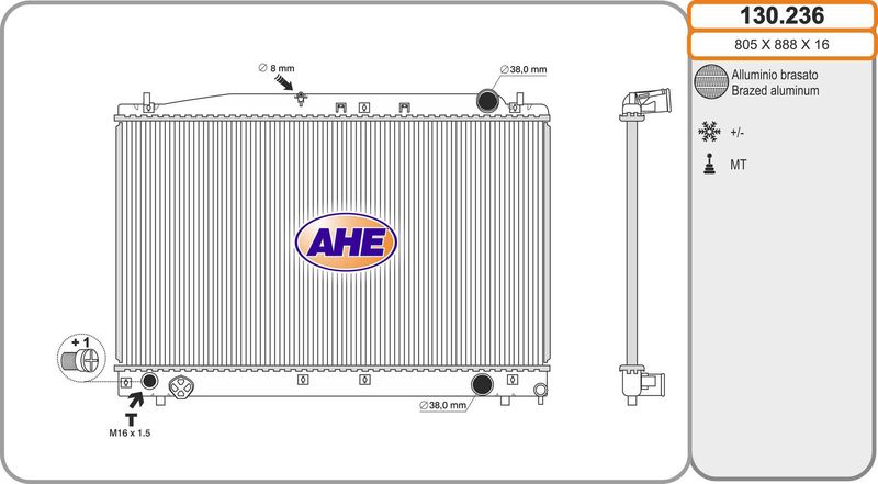 130236 AHE Радиатор, охлаждение двигателя