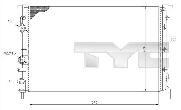 7280027 TYC Радиатор, охлаждение двигателя